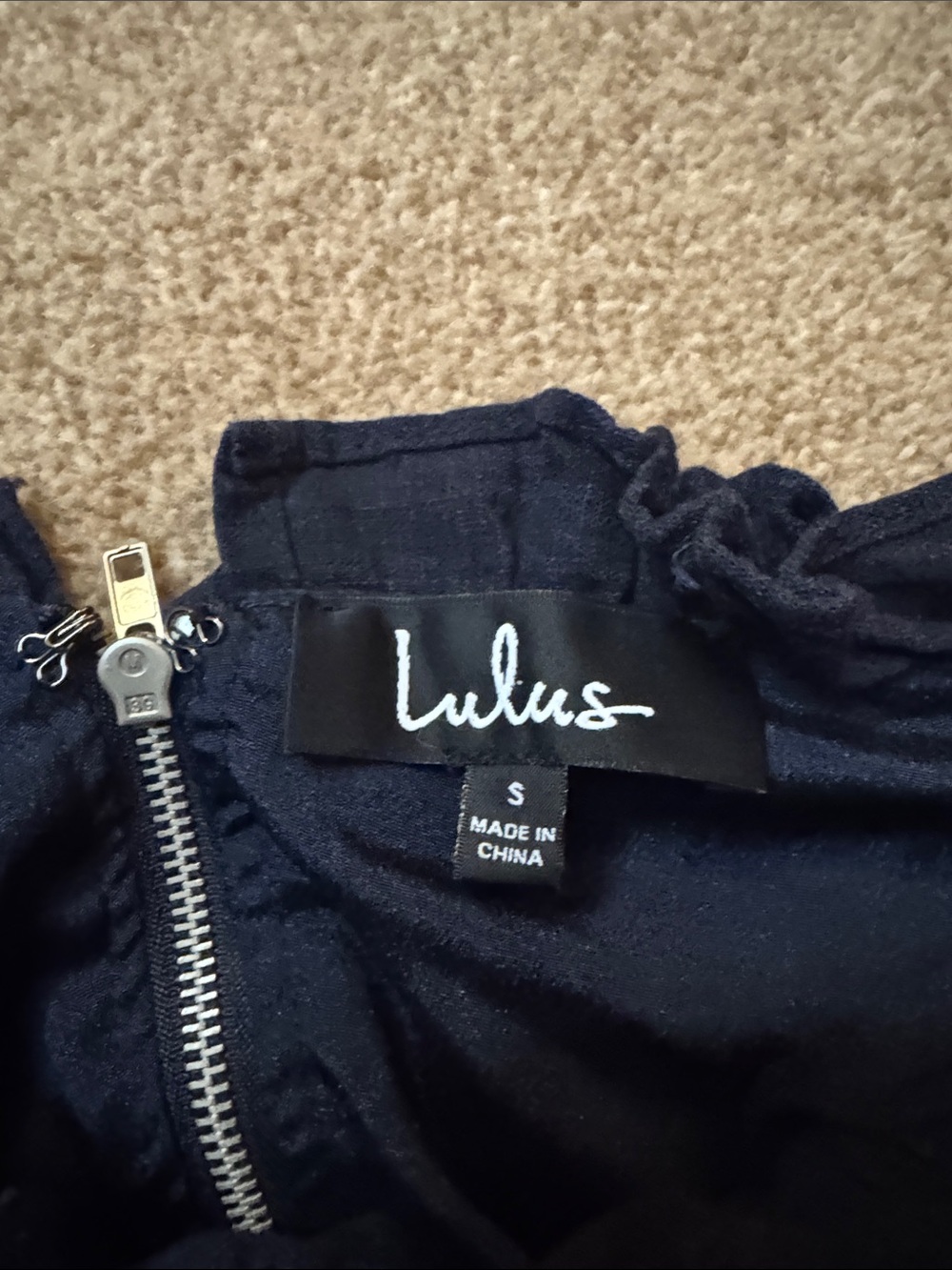 Lulus Navy Ruffle mini dress - Picture 2 of 3
